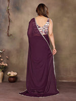 Amazing Wine Color  Georgette Fabric Casual Saree