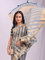 Amazing Aqua Color Organza Fabric Casual Saree