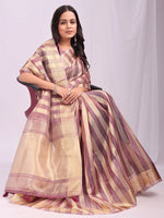 Amazing Purple Color Organza Fabric Casual Saree