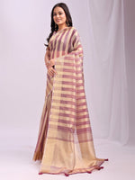 Amazing Purple Color Organza Fabric Casual Saree