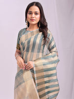 Amazing Green Color Organza Fabric Casual Saree