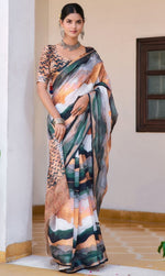 Lovely Multi Color Cotton Fabric Casual Saree
