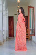 Lovely Peach Color Cotton Fabric Casual Saree