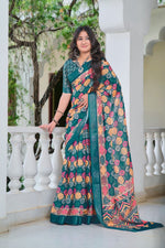 Lovely Multi Color Cotton Fabric Casual Saree