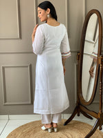 Amazing White Color Chanderi Fabric Designer Suit