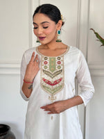 Amazing White Color Viscose  Fabric Designer Suit