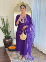 Amazing Purple Color Rayon  Fabric Designer Suit