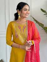 Amazing Mustard Color Viscose Fabric Designer Suit