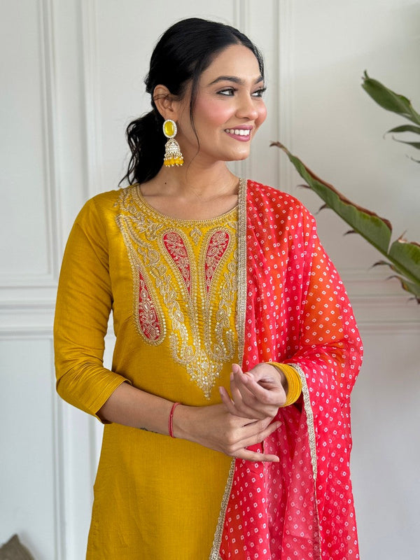 Amazing Mustard Color Viscose Fabric Designer Suit
