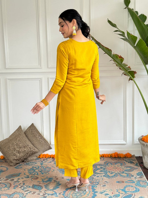 Amazing Mustard Color Viscose Fabric Designer Suit