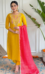 Amazing Mustard Color Viscose Fabric Designer Suit