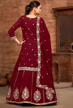 Divine Maroon Color Vichitra Fabric Partywear Suit