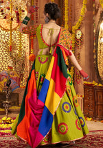 Graceful Green Color Viscose Fabric Party Wear Lehenga