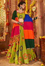 Graceful Green Color Viscose Fabric Party Wear Lehenga