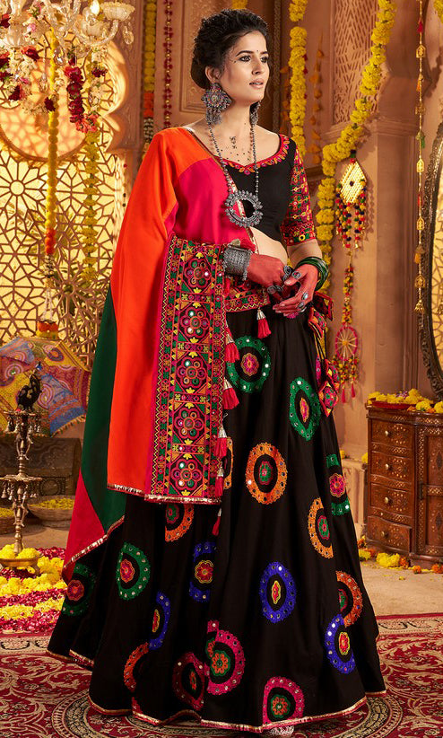 Graceful Black Color Viscose Fabric Party Wear Lehenga