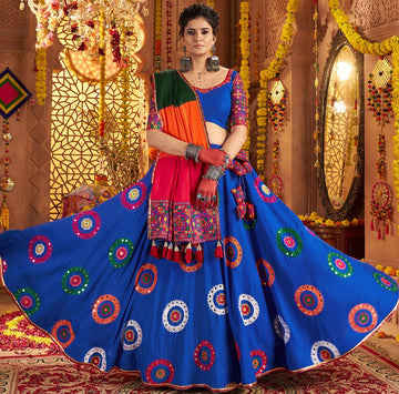 Graceful Blue Color Viscose Fabric Party Wear Lehenga