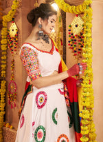 Graceful White Color Viscose Fabric Party Wear Lehenga