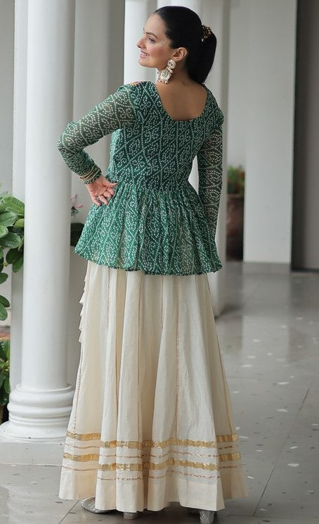 Amazing Cream Color Cotton Fabric Designer Lehenga