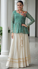 Amazing Cream Color Cotton Fabric Designer Lehenga