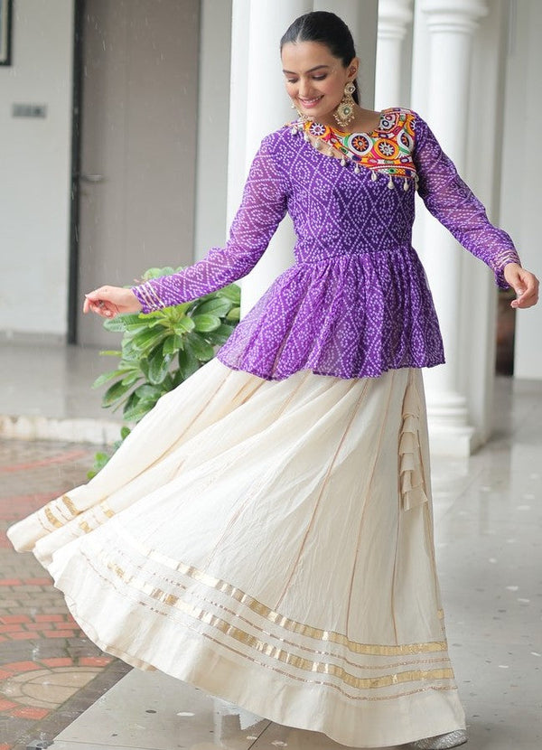 Amazing Cream Color Cotton Fabric Designer Lehenga