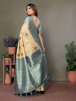 Amazing Blue Color Viscose Fabric Partywear Saree