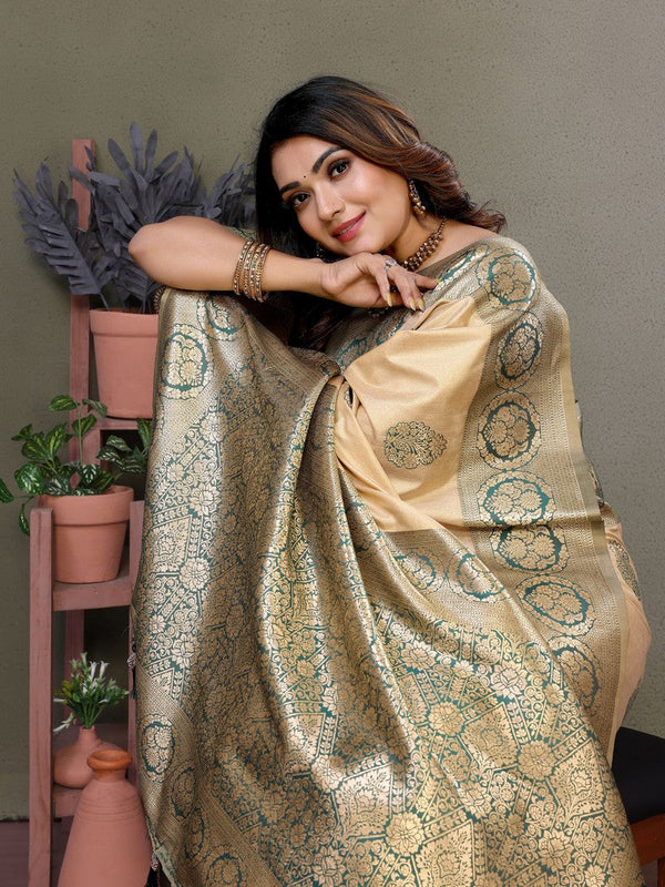 Amazing Green Color Viscose Fabric Partywear Saree