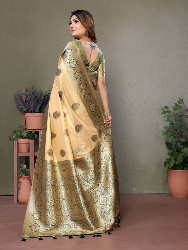 Amazing Green Color Viscose Fabric Partywear Saree