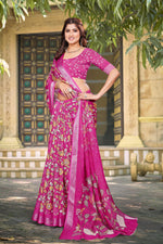 Beautiful Pink Color Cotton Fabric Casual Saree
