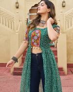 Amazing Green Color Georgette Fabric Designer Kurti