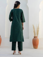 Pretty Green Color Chanderi Fabric Designer Suit