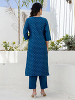 Pretty Teal Color Chanderi Fabric Designer Suit
