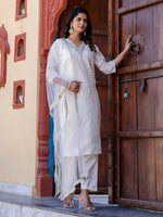 Pretty White Color Chanderi Fabric Designer Suit