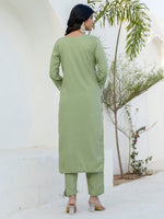 Pretty Green Color Silk Fabric Designer Suit