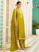 Beautiful Green Color Silk Fabric Designer Suit