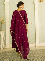Beautiful Voilet Color Silk Fabric Designer Suit
