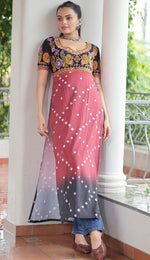 Amazing Black Color Rayon Fabric Designer Kurti