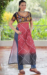 Amazing Black Color Rayon Fabric Designer Kurti