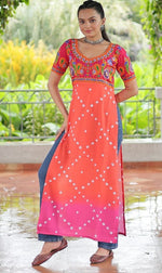 Amazing Pink Color Rayon Fabric Designer Kurti