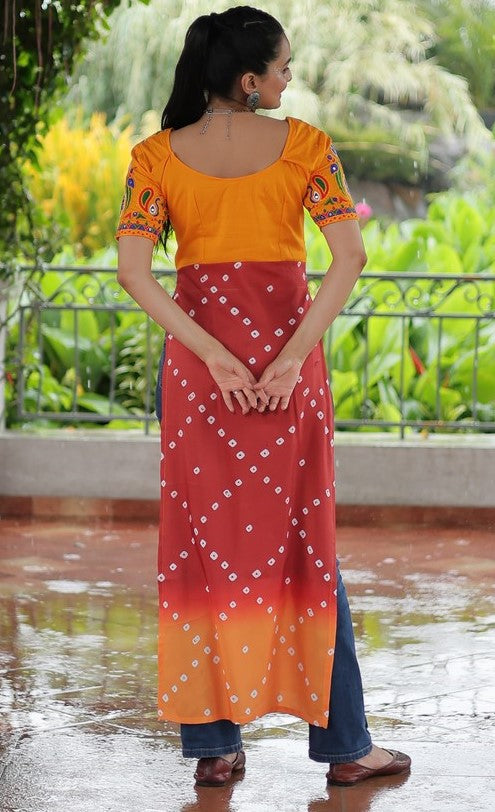 Amazing Yellow Color Rayon Fabric Designer Kurti