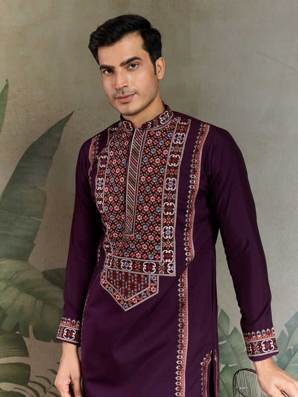 Amazing White Color Viscose Fabric Mens Kurta
