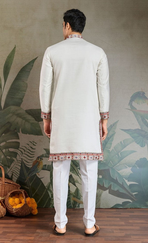 Amazing Yellow Color Viscose Fabric Mens Kurta