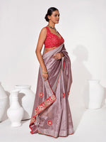 Ideal Purple Color Georgette Fabric Casual Saree