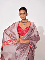 Ideal Purple Color Georgette Fabric Casual Saree