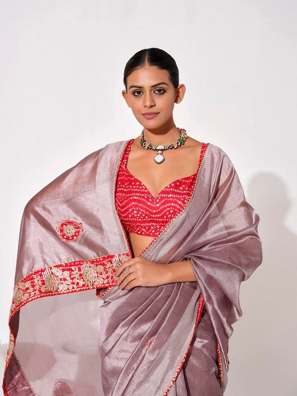 Ideal Purple Color Georgette Fabric Casual Saree