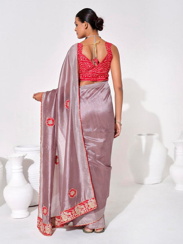 Ideal Purple Color Georgette Fabric Casual Saree