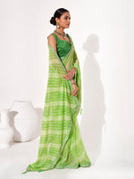 Ideal Green Color Georgette Fabric Casual Saree