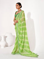 Ideal Green Color Georgette Fabric Casual Saree