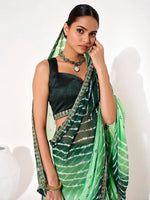 Ideal Green Color Georgette Fabric Casual Saree