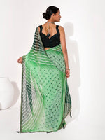 Ideal Green Color Georgette Fabric Casual Saree