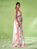 Ideal White Color Cotton Fabric Casual Saree